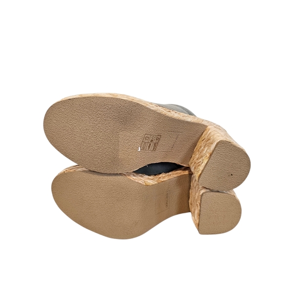 Dolce Vita Sage Suede Camdin Raffia Platform Clog Mule Heels - Picture 3 of 9